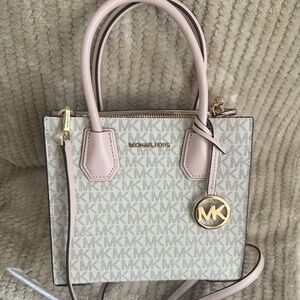 Michael Kors MK Pink and Cream Mercer Satchel Bag